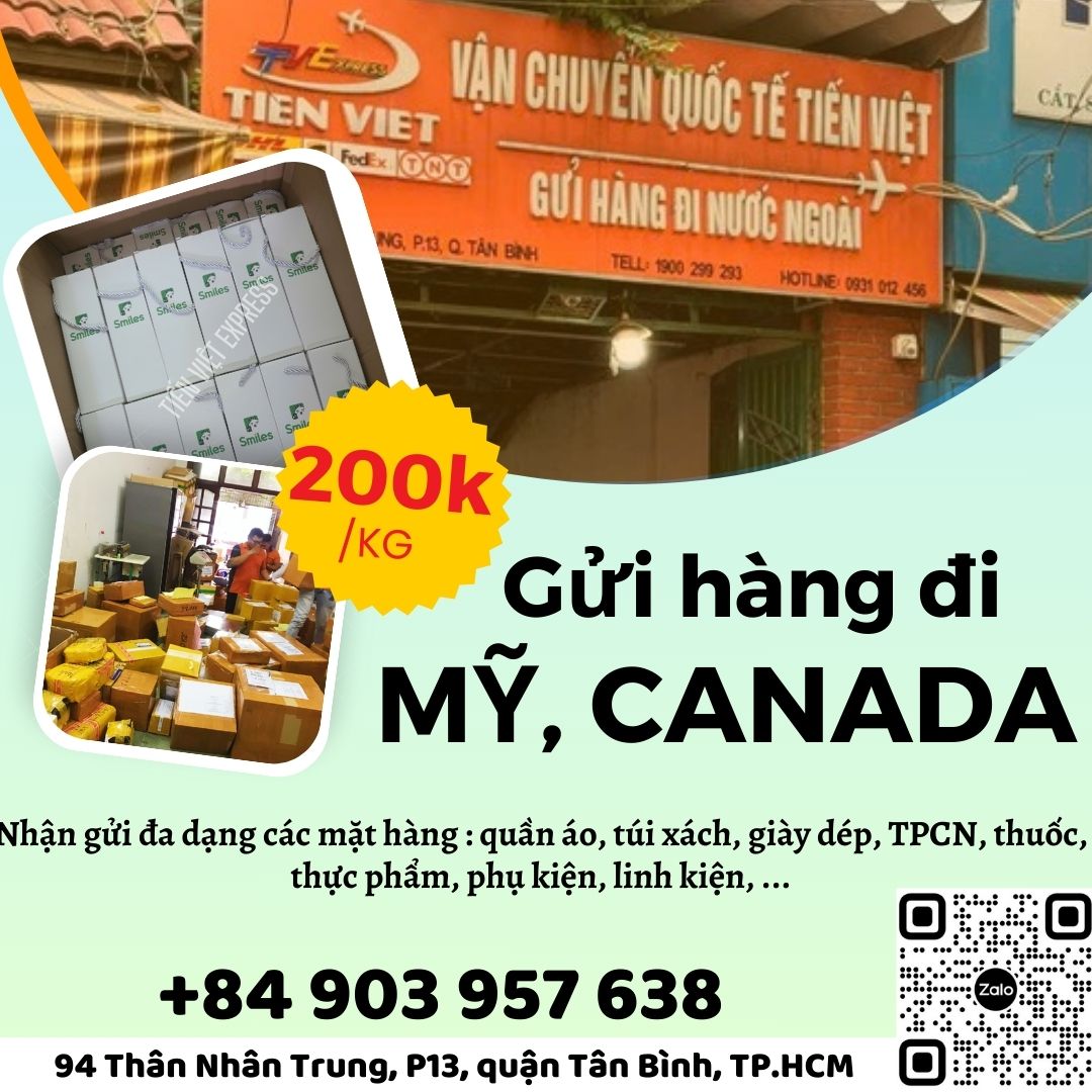 Gửi hàng đi USA, Canada - Tiến Việt Express